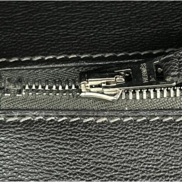 Hermes Shiny Porosus Crocodile Skin Birkin 35 w Palladium HW in Graphite - Picture 10 of 13